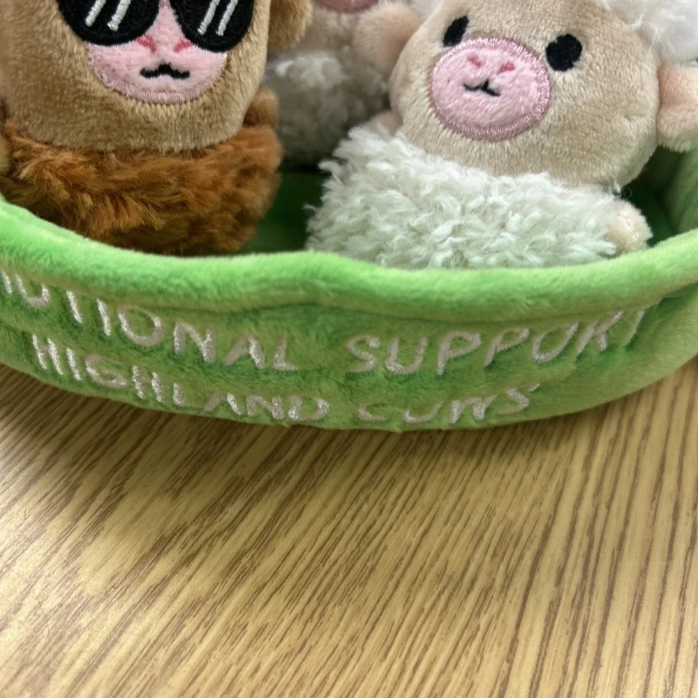 Emotional Support Highland Cows Plush Set with Basket - Perfect Gift for All Age